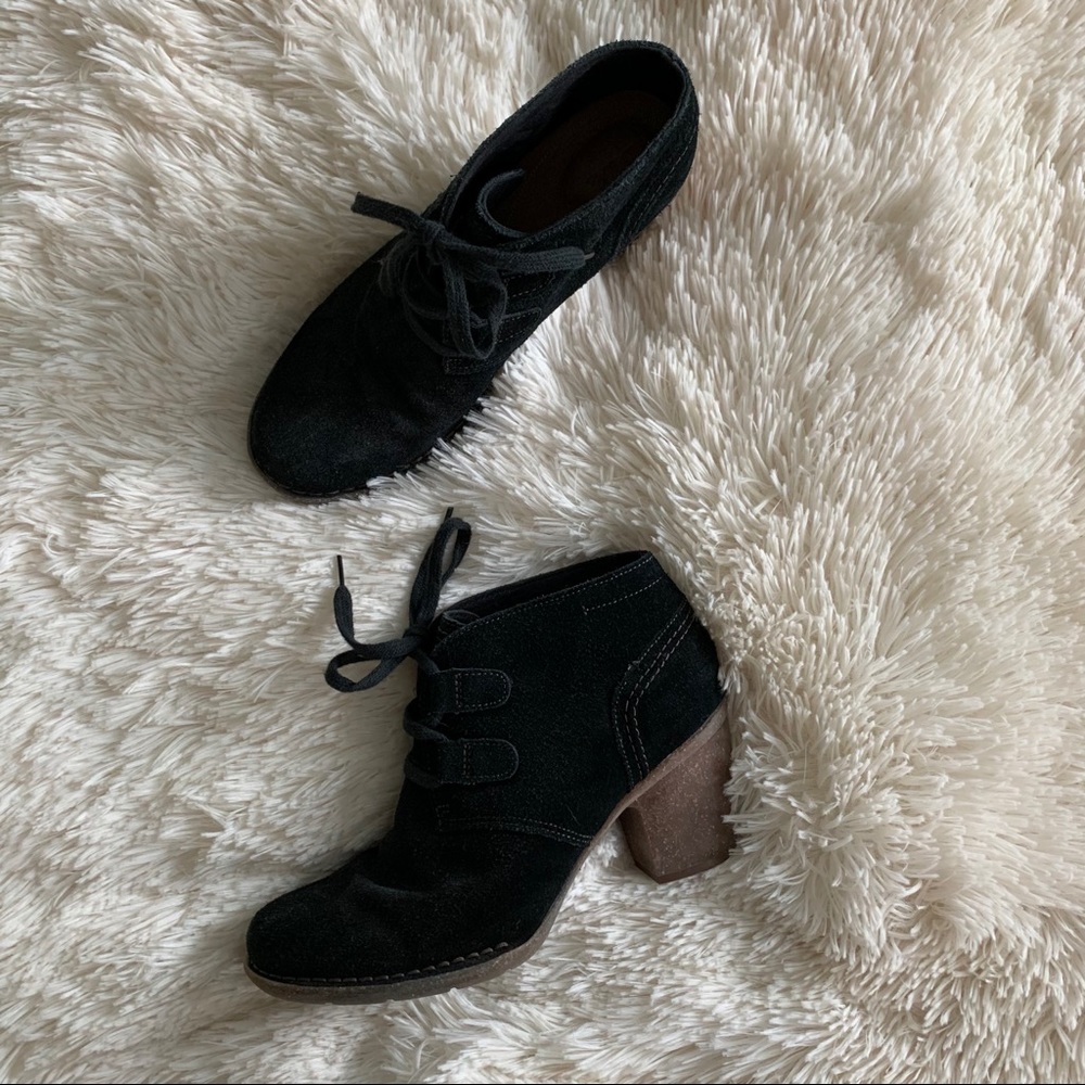 Clarks suede ankle booties